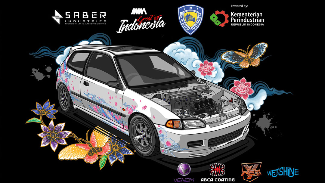 Modifikasi Honda Civic Estilo Bertema Batik dari Indonesia Ikut Kontes di Jepang