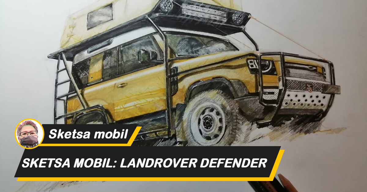 Sketsa mobil top gear: Gunakan pensil untuk meninggalkan kenangan gambar Landrover seri 3 paling klasik